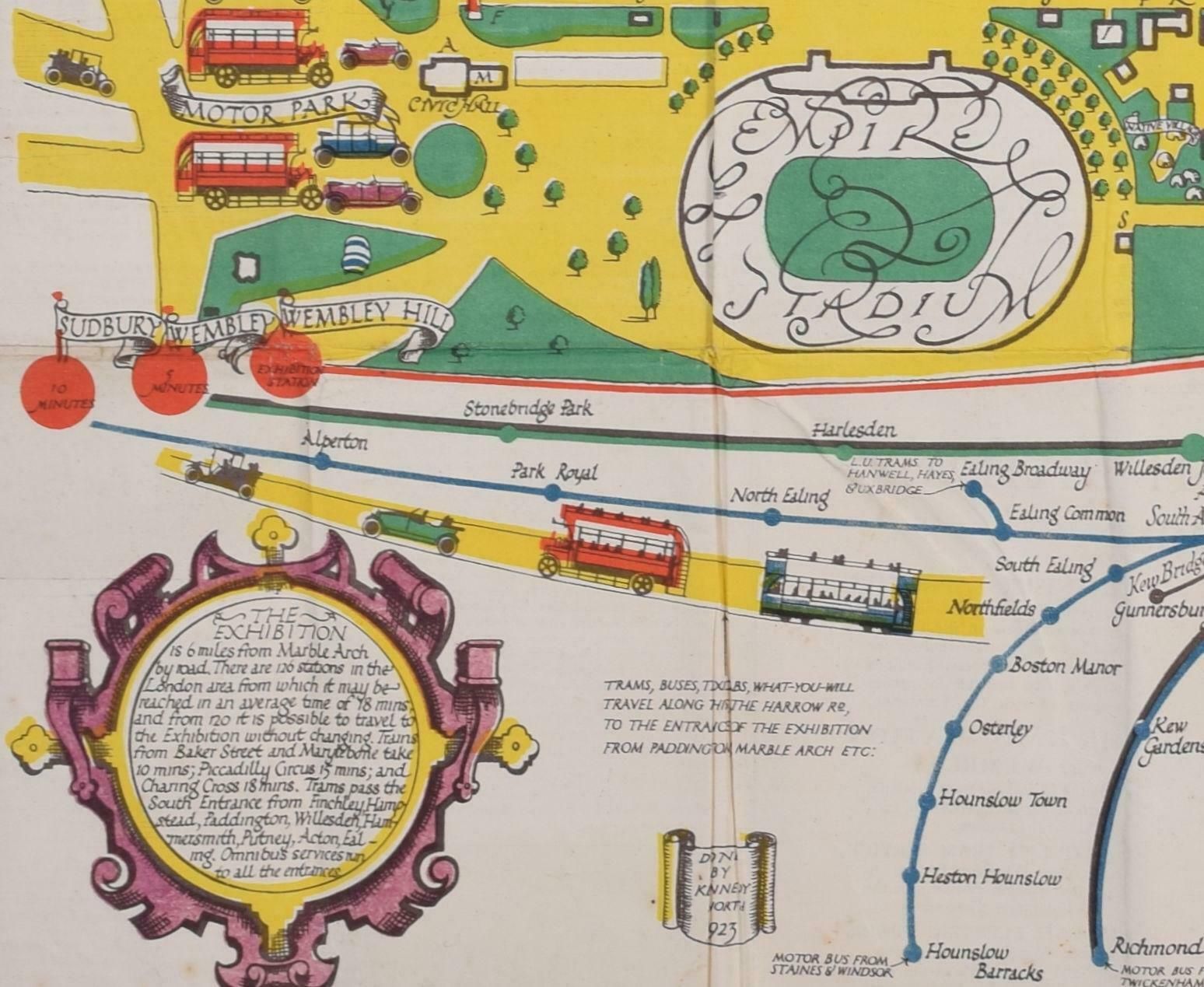 Stanley Kennedy North British Empire Exhibition 1924 Wembley Map By Stanley Kennedy North 1924 photo 350.0