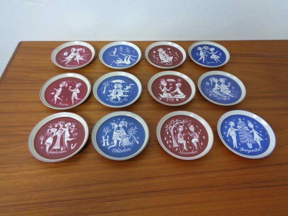 Porcelain Coasters By Raymond Peynet For Rosenthal Studio Line, 1960s, Set Of 12