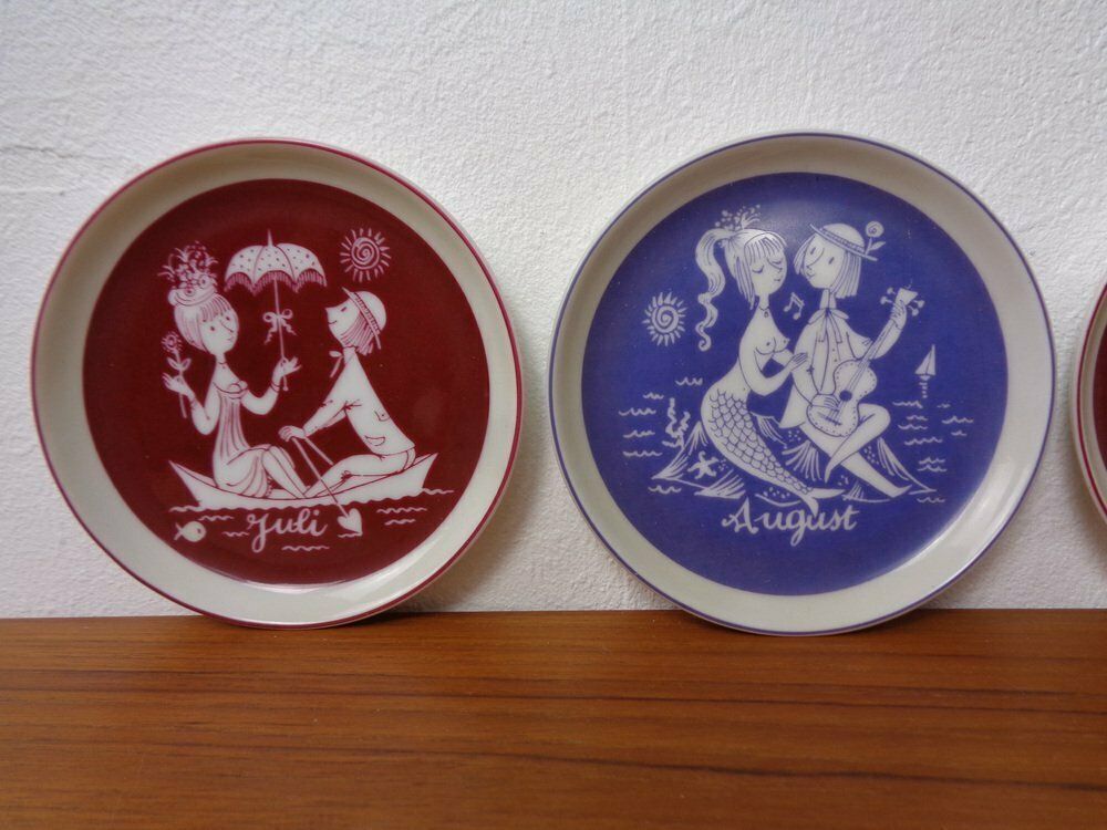 photo for sale Porcelain Coasters By Raymond Peynet For Rosenthal Studio Line, 1960s, Set Of 12