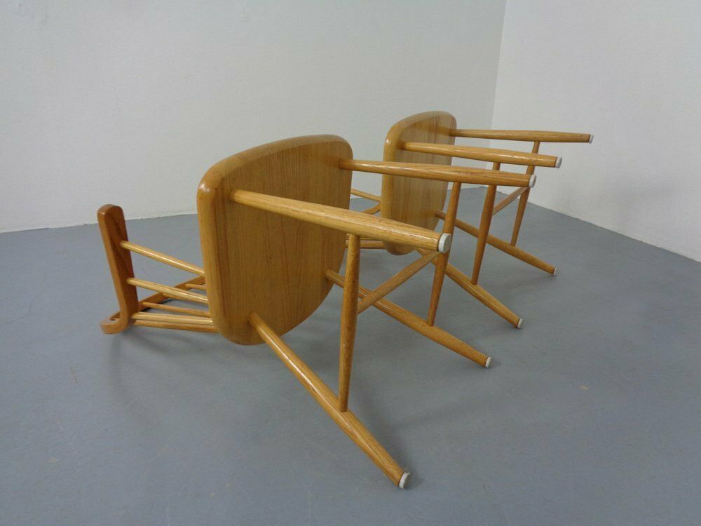 Furniture Oak Armchairs By Erik Ole Jørgensen For Tarm Stole Møbelfabrik, Set Of 2 photo