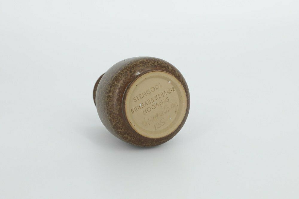Kleine Mid Century Scandinavisch Moderne Bruine Stoneware Vaasjes Van Gunnar Borg Voor Gunnars Keramik Höganäs, Jaren 1960, Set Van 4 photo for sale