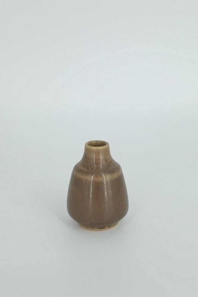 Kleine Mid Century Scandinavisch Moderne Bruine Stoneware Vaasjes Van Gunnar Borg Voor Gunnars Keramik Höganäs, Jaren 1960, Set Van 4 photo 574.0