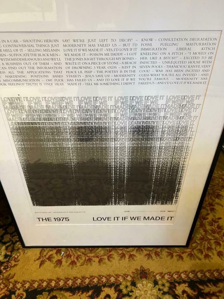 Print Of “Love It If We Made It” By The 1975 photo furniture