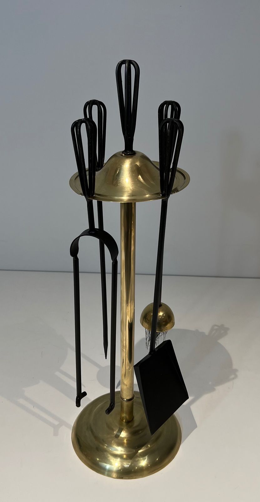 Design Fire Kit In Lacquered Metal And Brass photo furniture