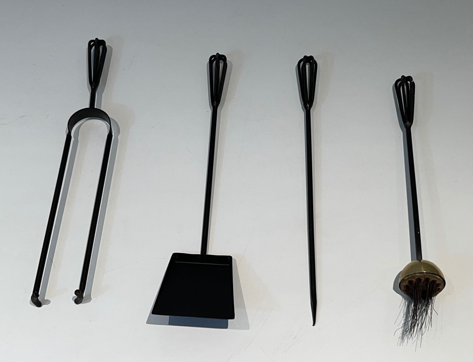 Home Fixtures Design Fire Kit In Lacquered Metal And Brass photo