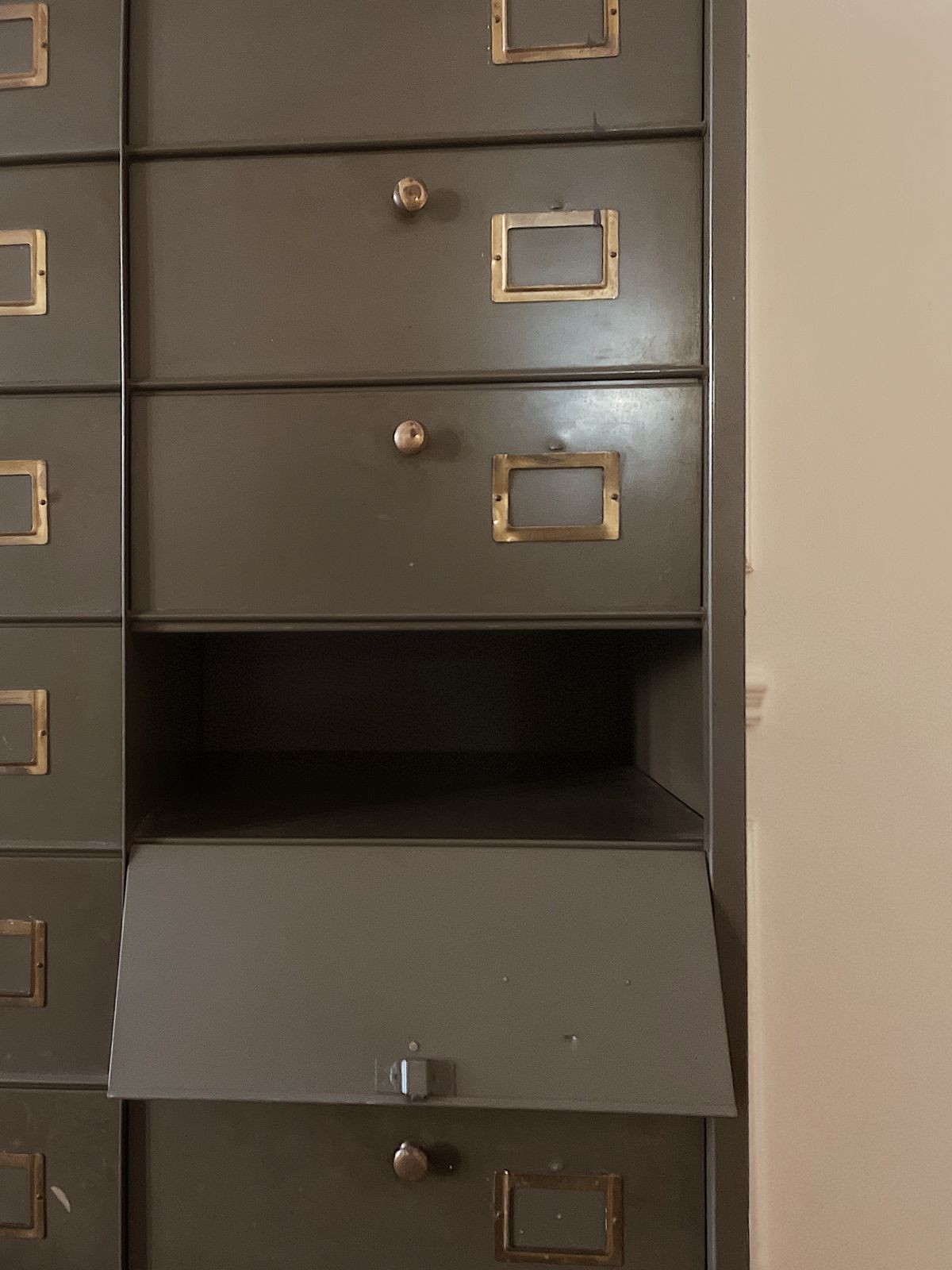 Metal Filling Cabinet   Green photo for sale
