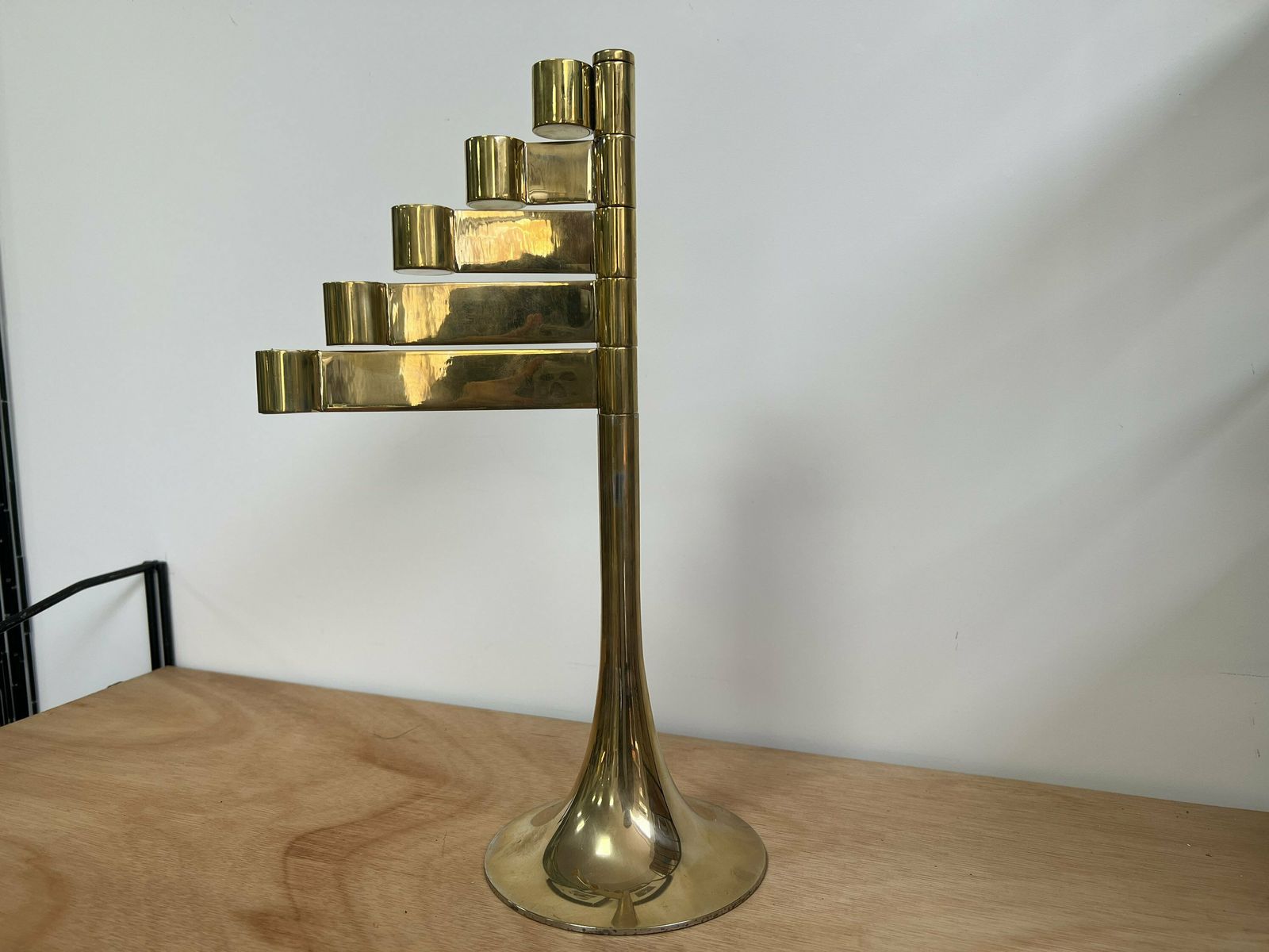Vintage Mid Century Candelabra, Modernist Candlesticks Holder With Five Arms, photo buy