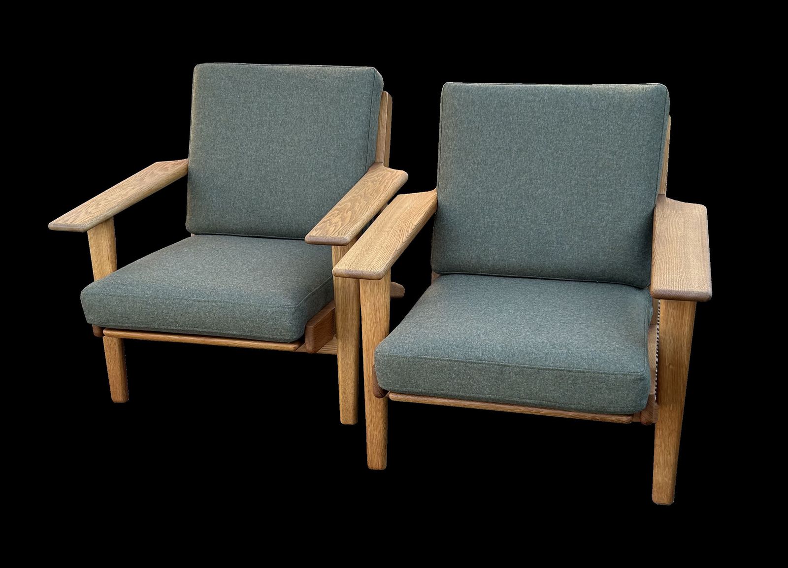 Pair Of 'Plank' Chairs Ge290 By Hans Wegner For Getama