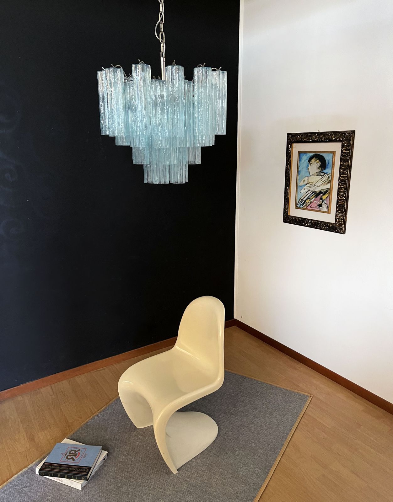 photo buy Fantastic Murano Glass Tube Chandelier   36 Blue Glass Tube