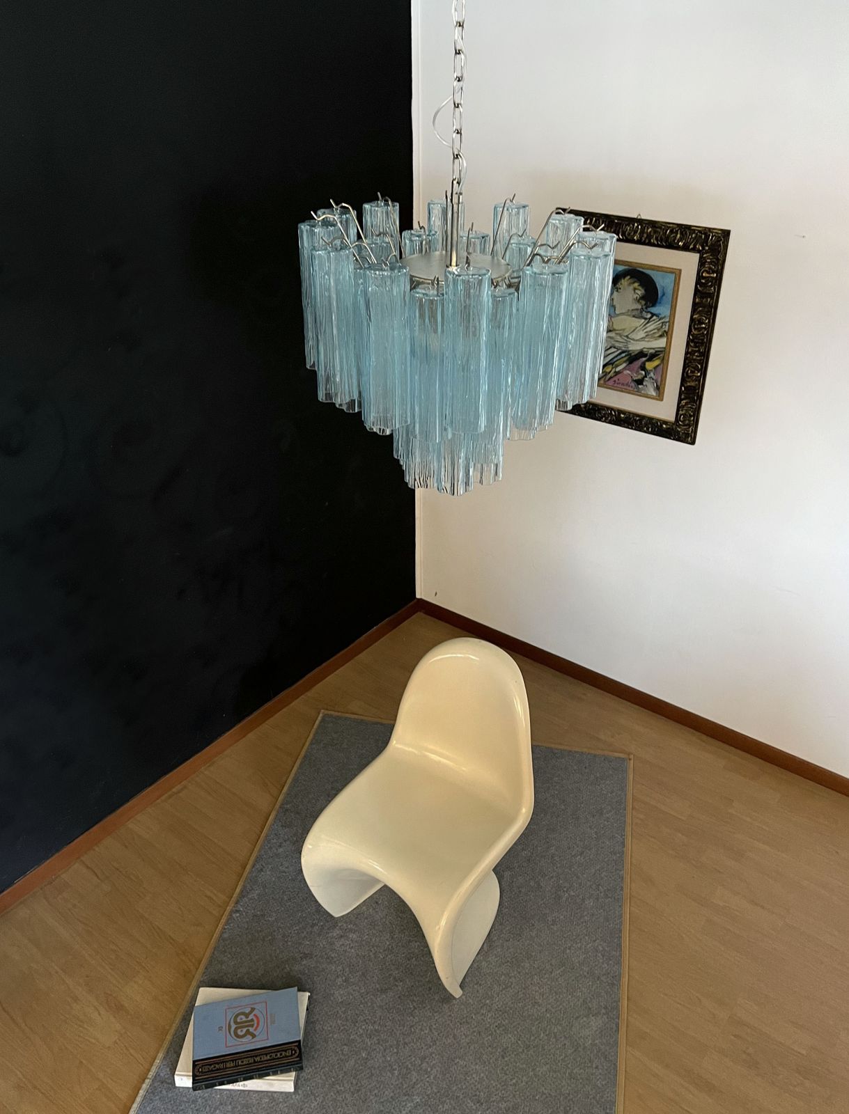 Fantastic Murano Glass Tube Chandelier   36 Blue Glass Tube photo furniture