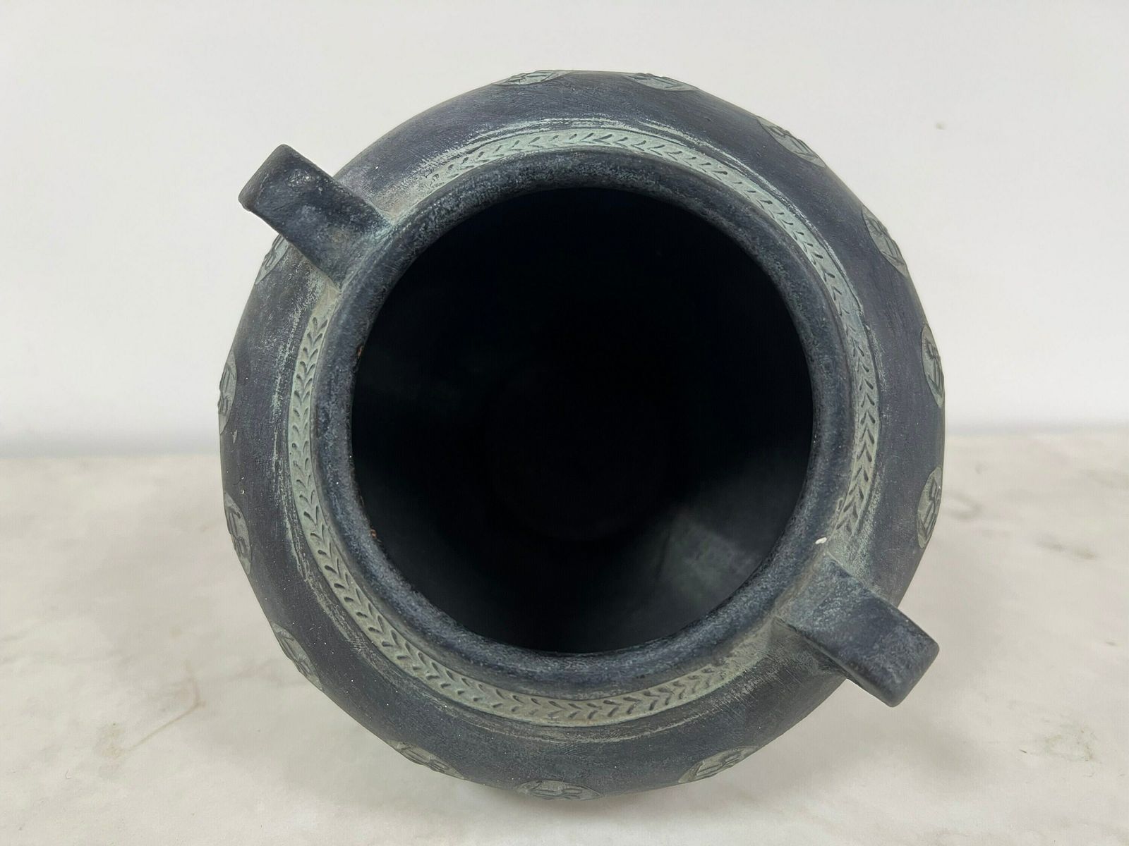 Vintage Terracotta Greek Pithari Antique Pottery Ancient Style, Mythology Scenses Vase photo for sale