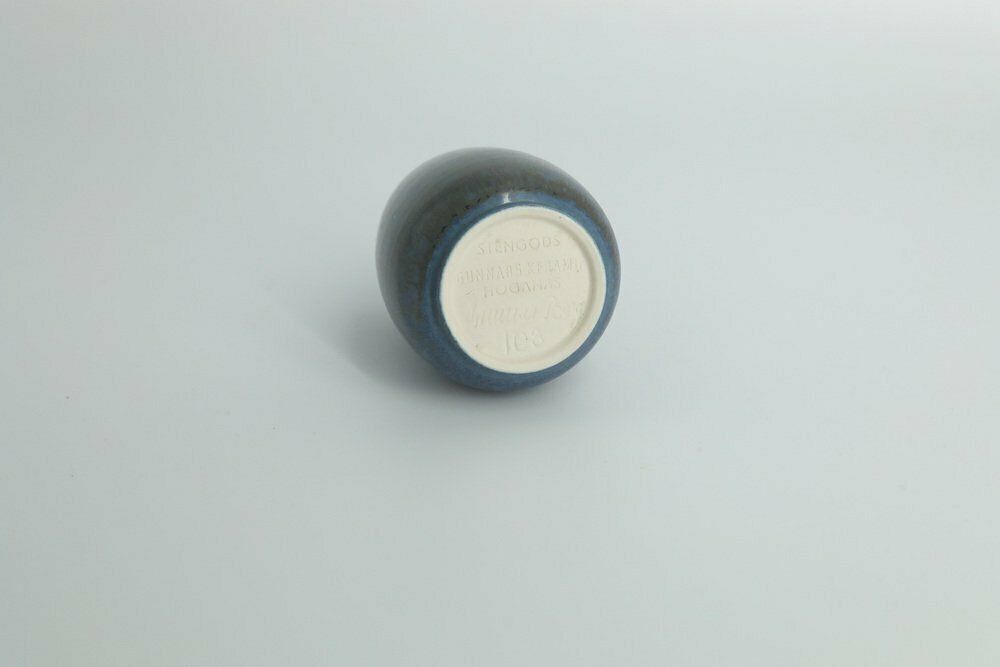 Klein Mid Century Scandinavisch Modern Verzamelbaar Steengoed Vaasje Nr. 108 Van Gunnar Borg Voor Höganäs Ceramics, Jaren 1960 photo for sale