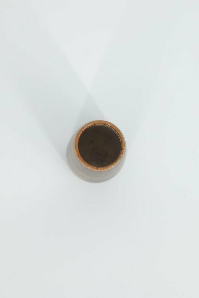 Small Mid Century Scandinavian Modern Collectible Chocolate Stoneware Vase By Gunnar Borg For Höganäs Ceramics, 1960s photo for sale