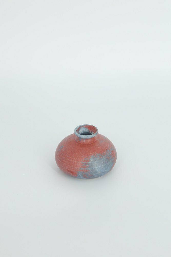 Small Mid Century Scandinavian Modern Collectible Two Color Stoneware Vase, 1960s photo 259.0