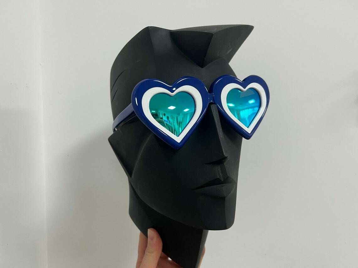 Vintage Black Face Sculpture, Original Lindsey B Balkweill Wall Mask Brian, Plastic Sculpture Mannequin, Sunglass Display photo for sale