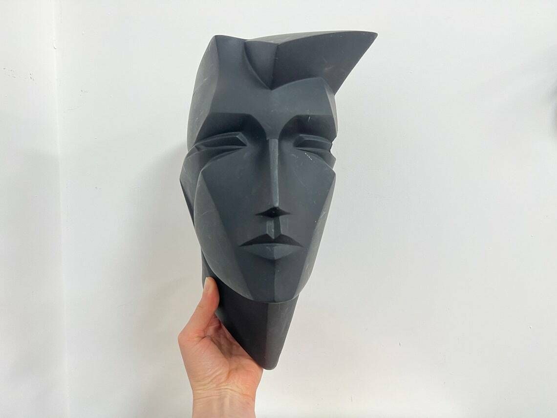 Vintage Black Face Sculpture, Original Lindsey B Balkweill Wall Mask Brian, Plastic Sculpture Mannequin, Sunglass Display photo vintage