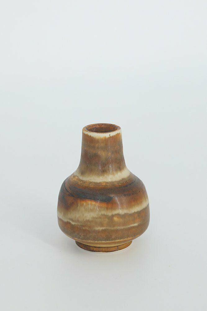 Kleine Mid Century Scandinavisch Moderne Vaasjes In Honingkleurig Steengoed Van Gunnar Borg Voor Höganäs Ceramics, Jaren 1960, Set Van 4 photo 523.0