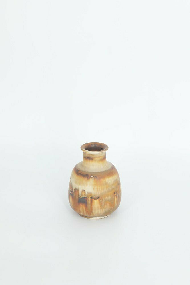 Small Mid Century Scandinavian Modern Collectible Brown Stoneware Vase By Gunnar Borg For Höganäs Ceramics, 1960s photo furniture