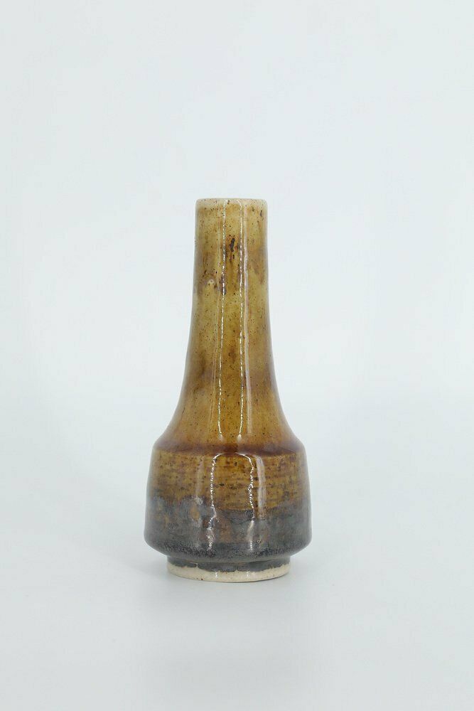 Small Mid Century Scandinavian Modern No. 3 Vase In Glazed Brown Stoneware By Gunnar Borg For Höganäs Ceramics, 1960s