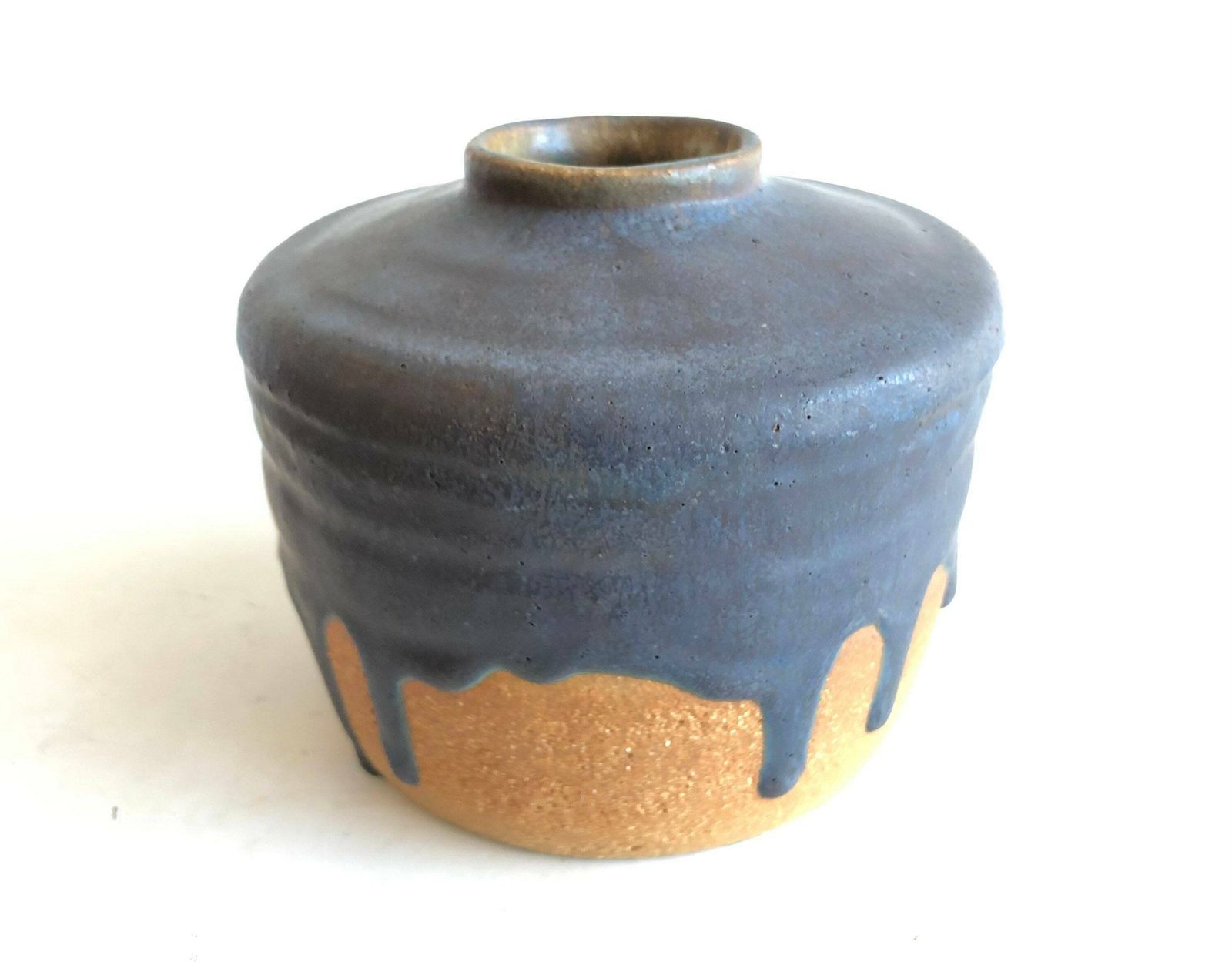 Danish Mid Century Large Original Fine Art Ceramic Vase With Gorgeous Blue Glaze   Signed Fp 1983 photo Home Decor
