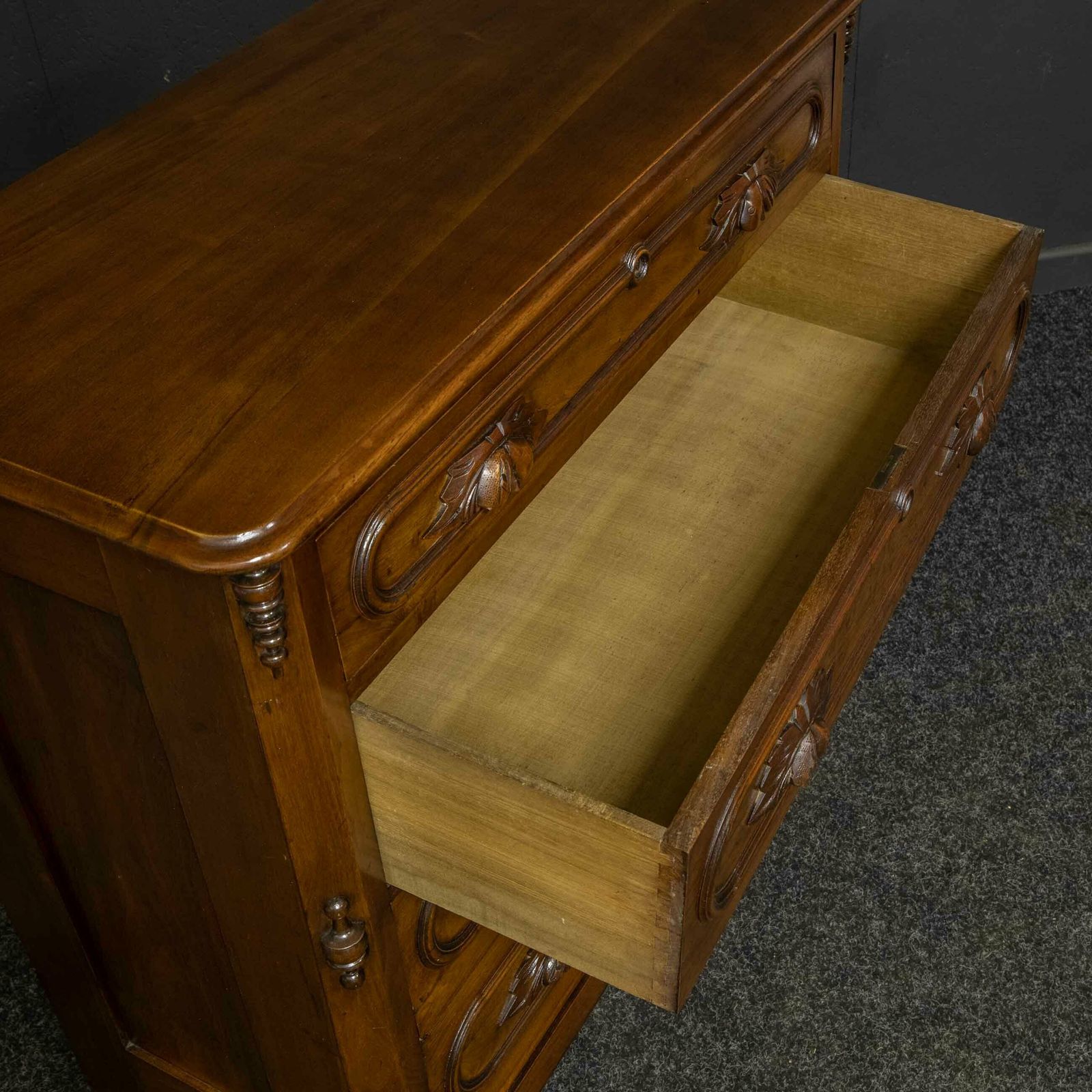 photo for sale Late 19th Century French Walnut Chest Of Drawers