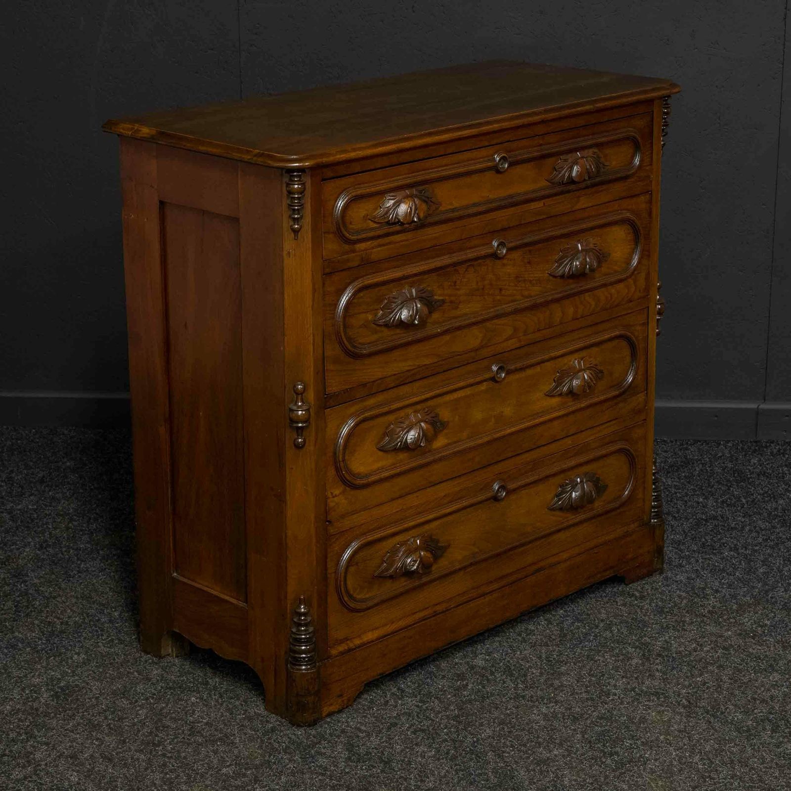 1095.0 Late 19th Century French Walnut Chest Of Drawers photo