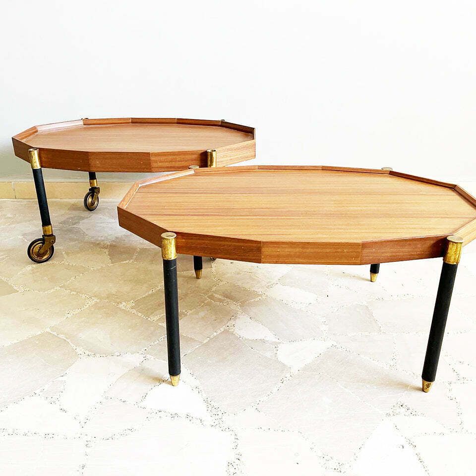 Vintage Metal, Brass And Teak Trolley By Bergonzi, Italy 1950s  Design photo furniture