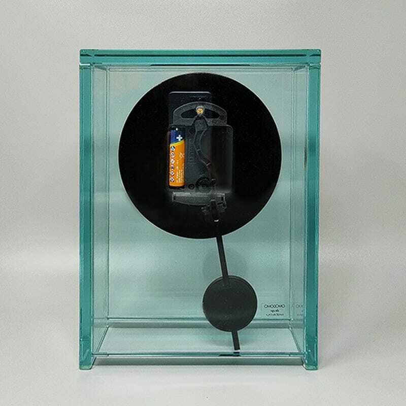 1970s Astonishing Pendulum Clock By Omodomo In Crystal. Made In Italy photo 474.0