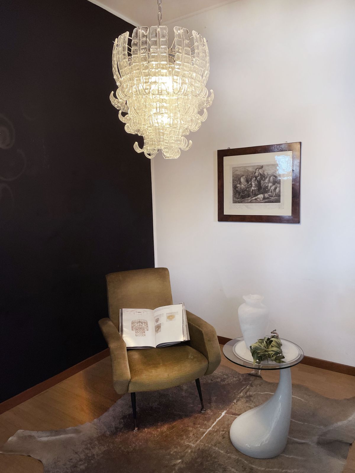 Italian Murano Six Tier Felci Glass Chandelier photo Lighting