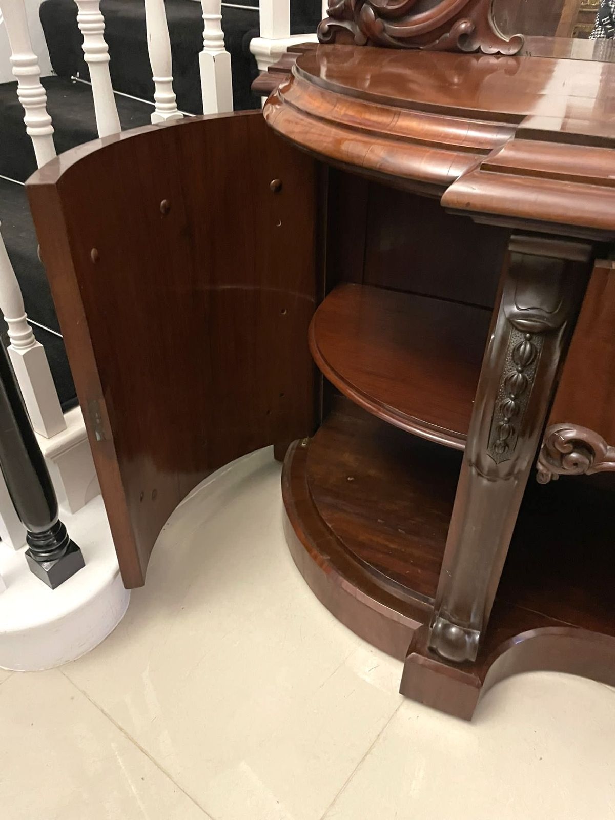 Outstanding Quality Antique 19th Century Carved Mahogany Sideboard photo vinterior