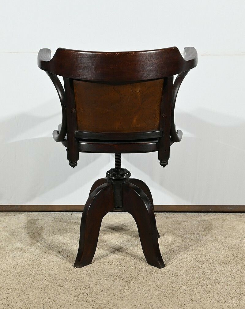 Swivel Office Armchair, In Stained Beech – 1940 photo vinterior