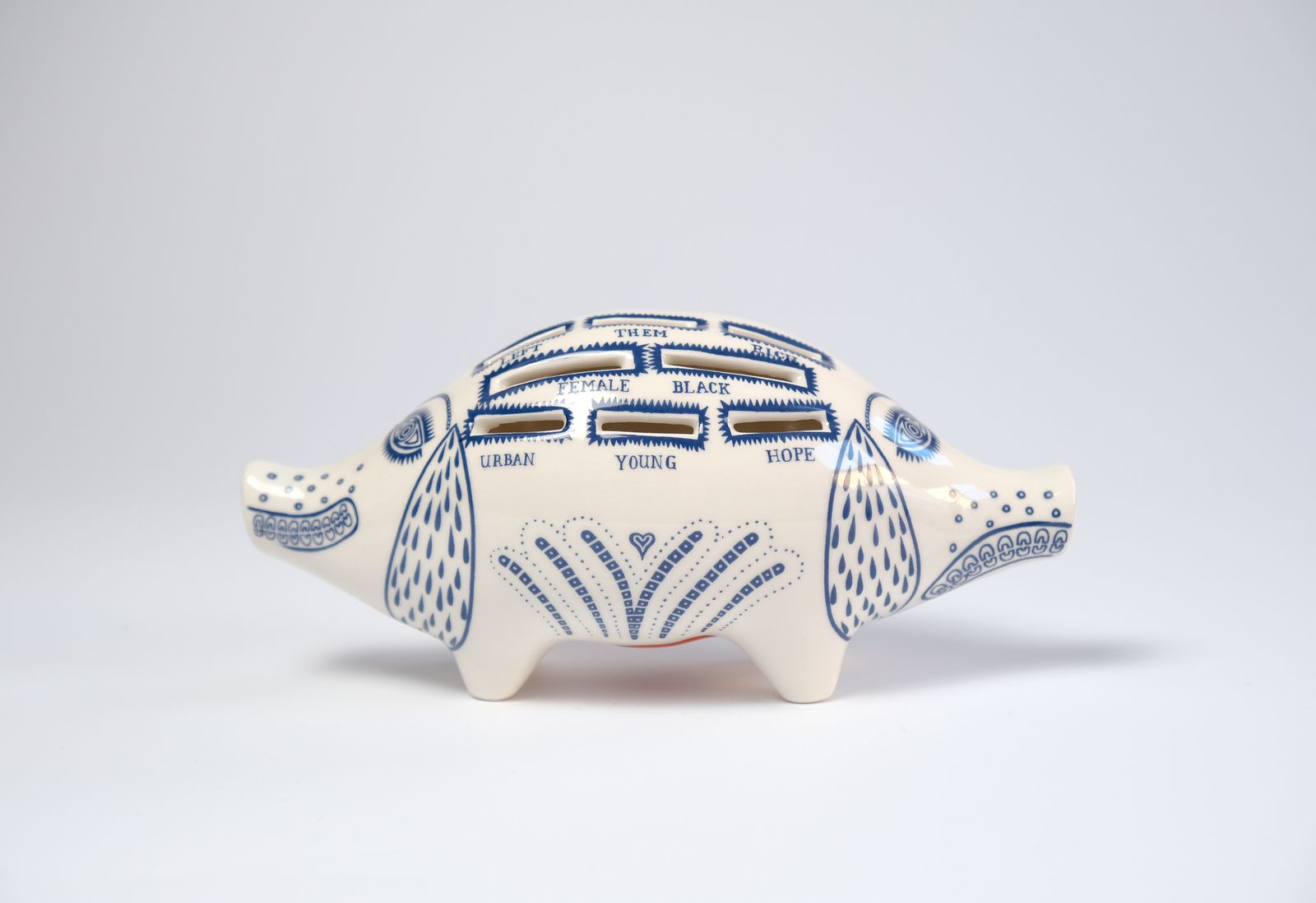 Art Grayson Perry "Little Pig" Ceramic Piggy Bank Sculpture, 2022 photo