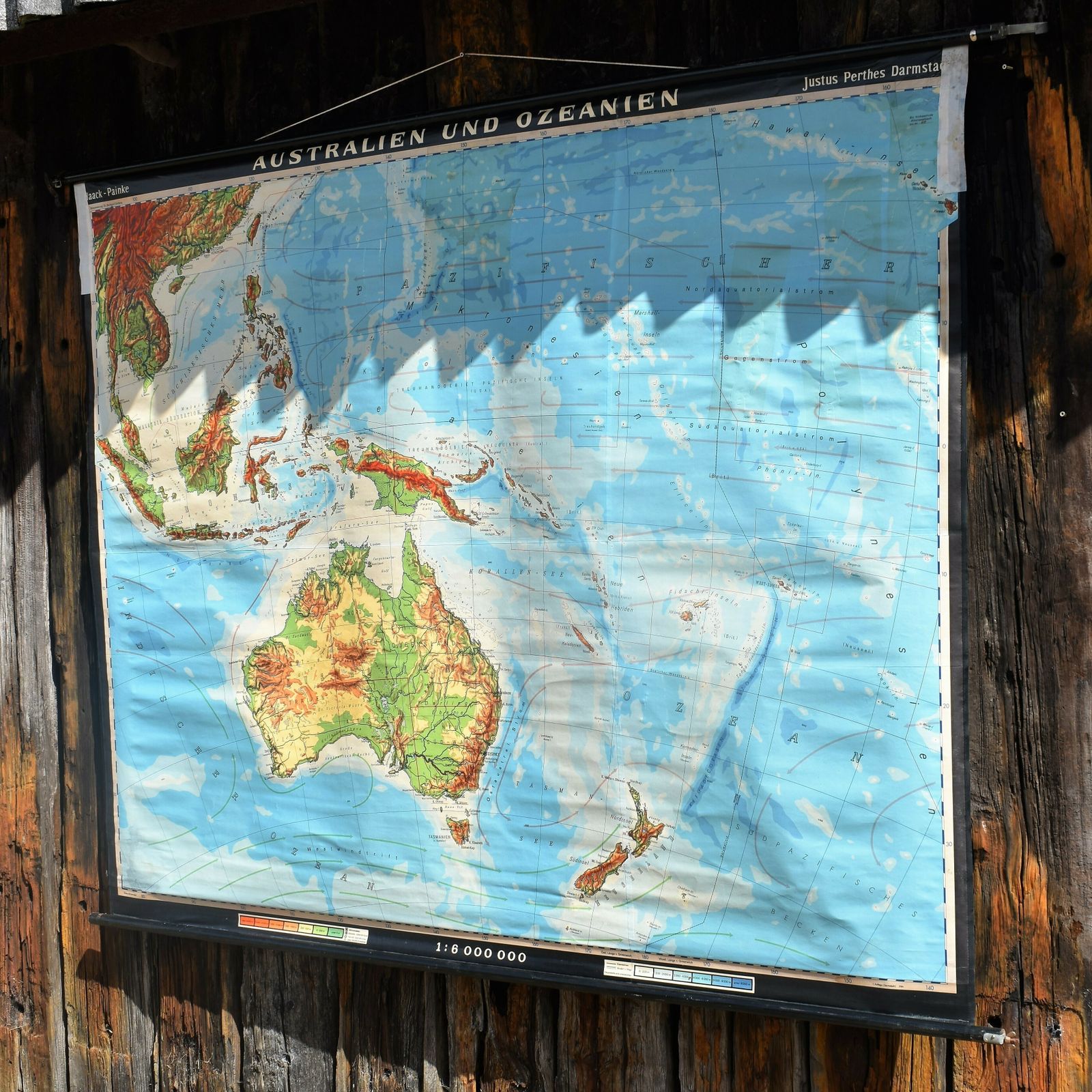 Big Haack Painke Map Of Australia In German Linen Backed Original Batons photo furniture