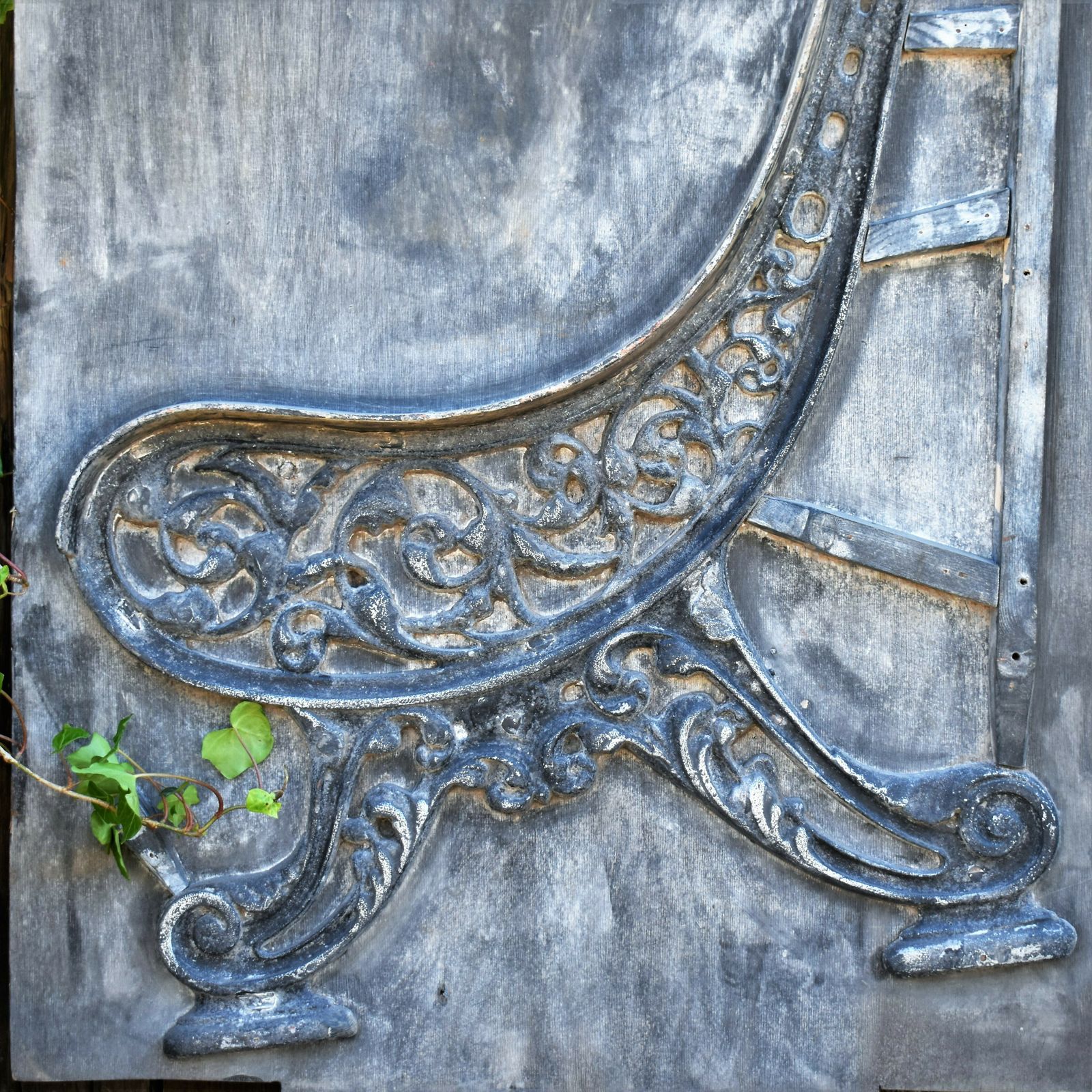 Antique Large Architectural Salvage Bench End Cast Iron Foundry Sand Mould photo for sale