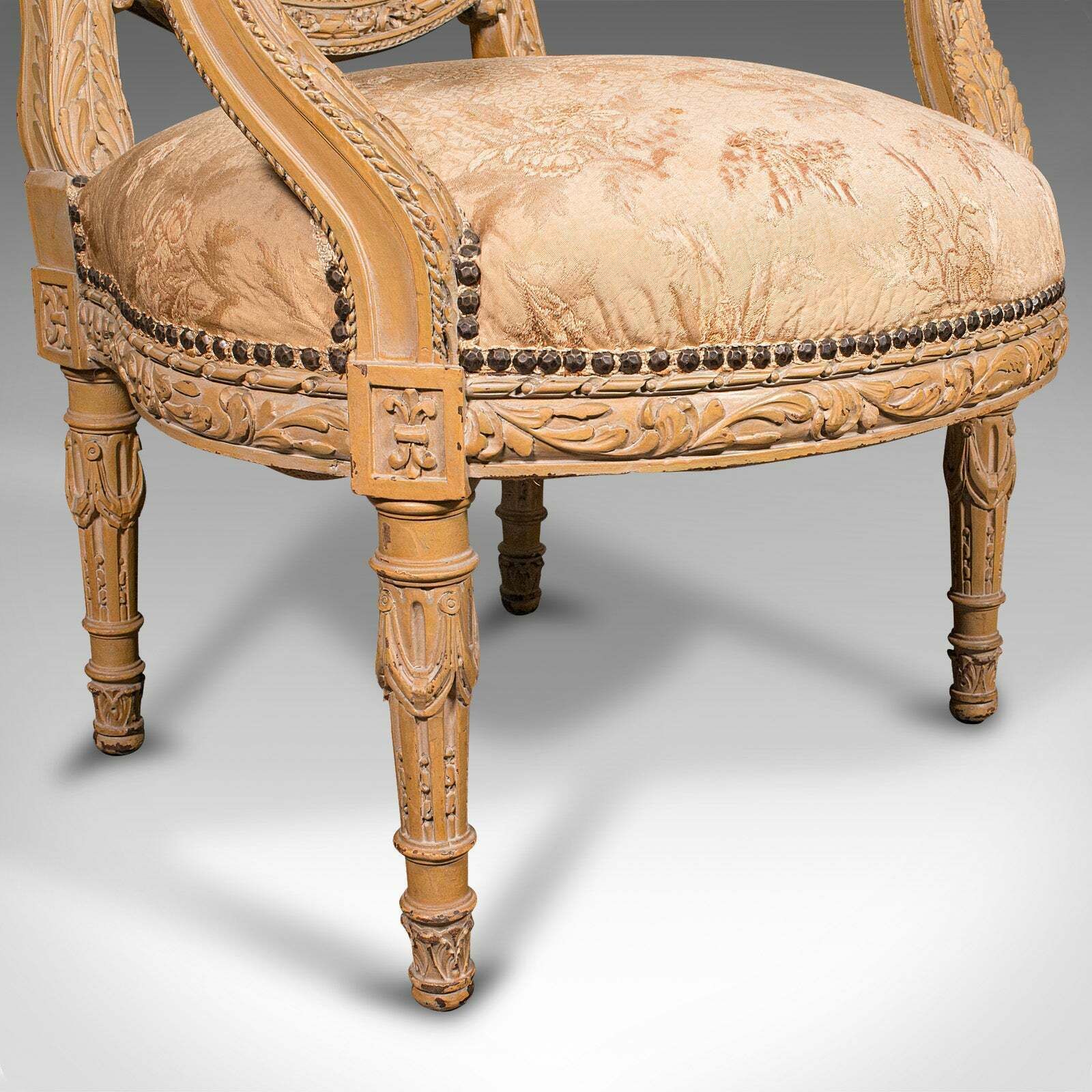 1725.0 Antique Carved Armchair, French, Show Frame, Fauteuil Chair, Victorian, C.1870 photo