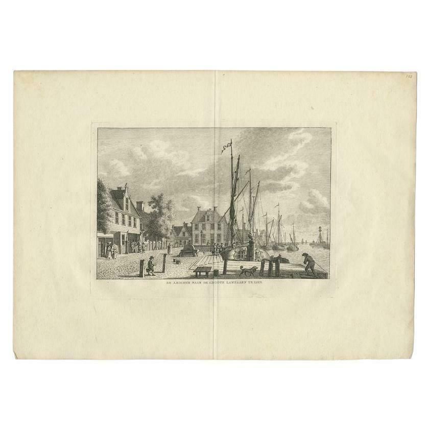 Antique Print Of Lemmer Groote Lantaarn In Friesland The Netherlands, Circa 1790 photo furniture