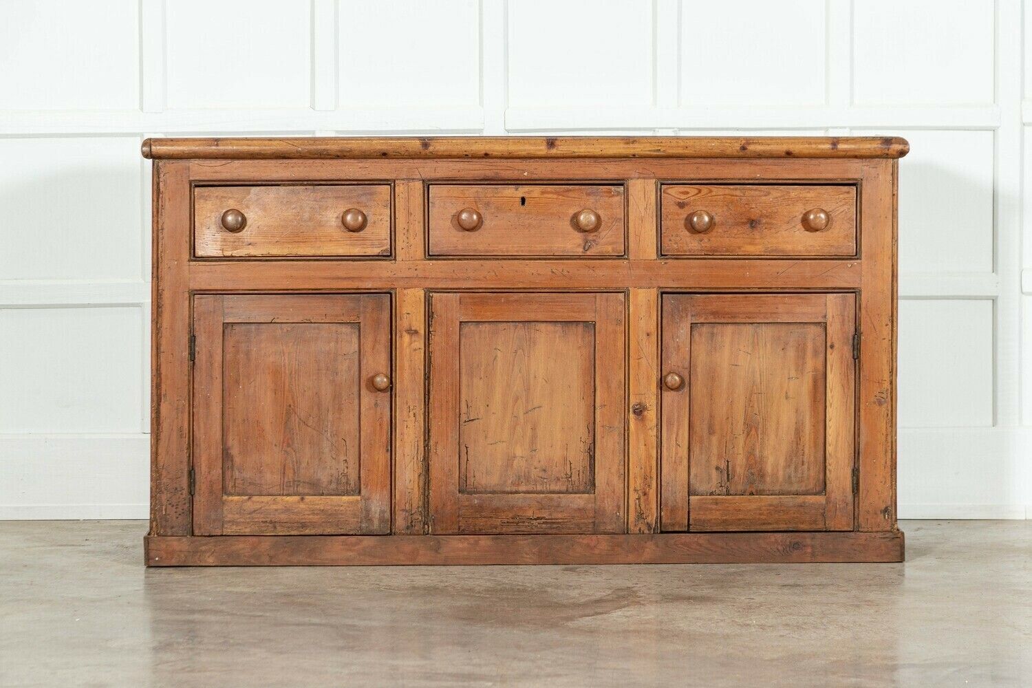 19thc English Pine Dresser Base photo furniture