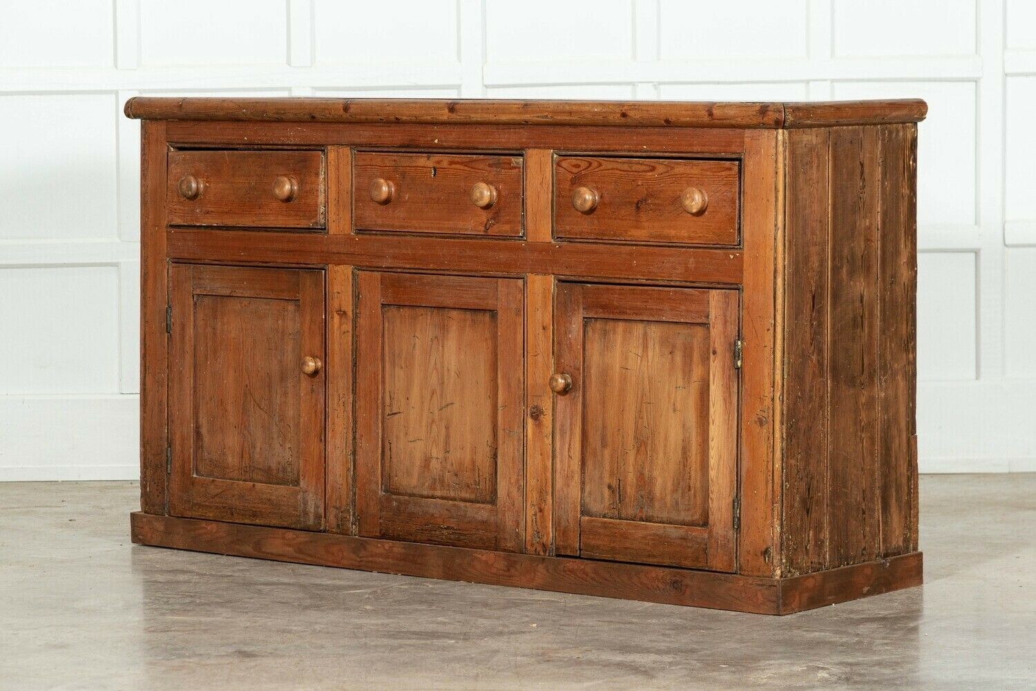 19thc English Pine Dresser Base photo for sale