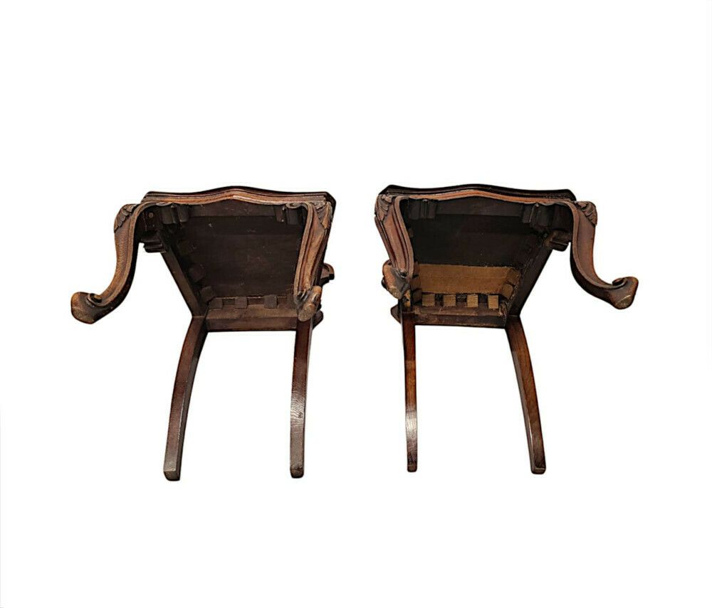 A Fabulous Pair Of 19th Century Oak Hall Chairs photo buy