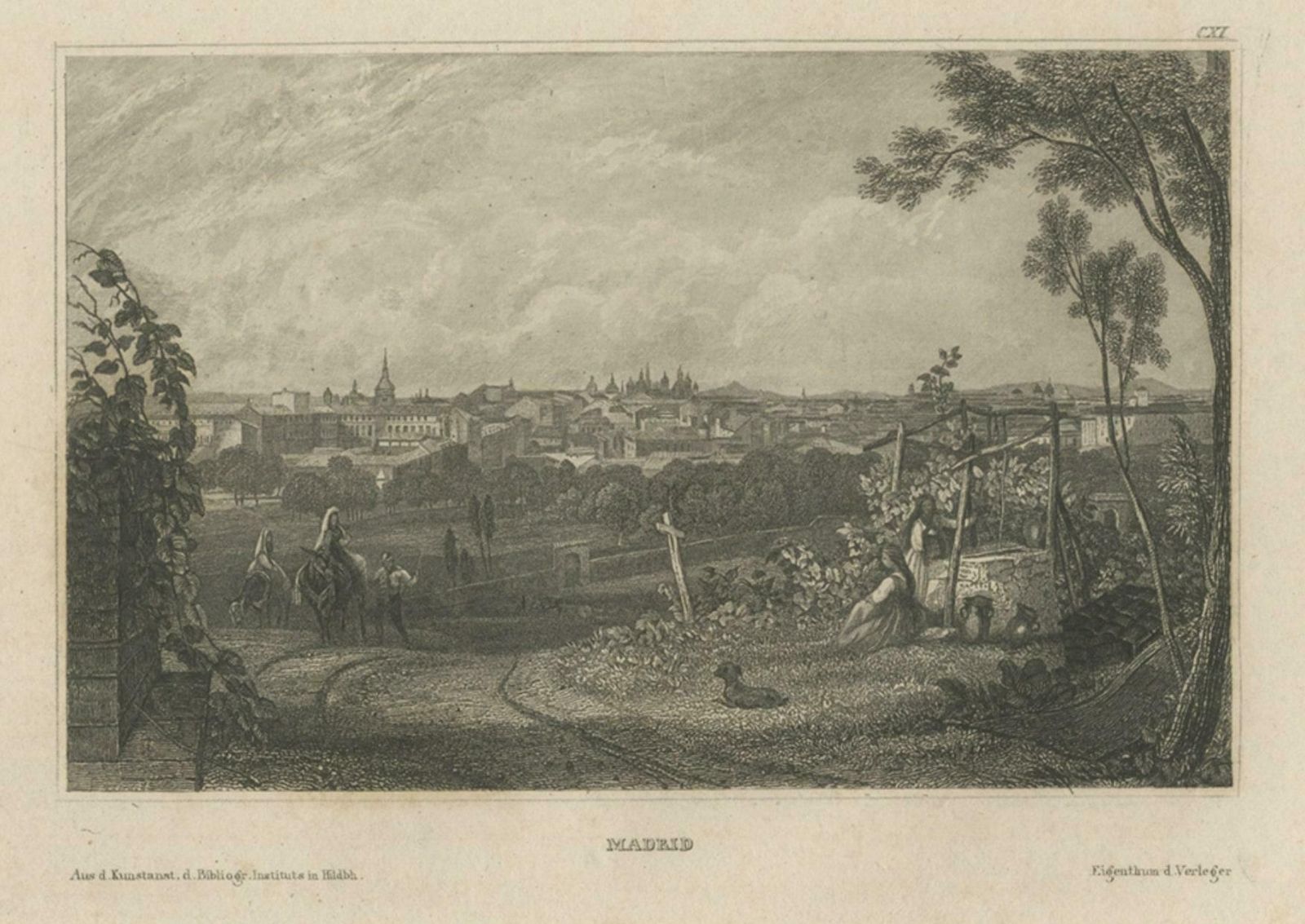 Antique Print Of Madrid In Spain, 1836 photo 77.0