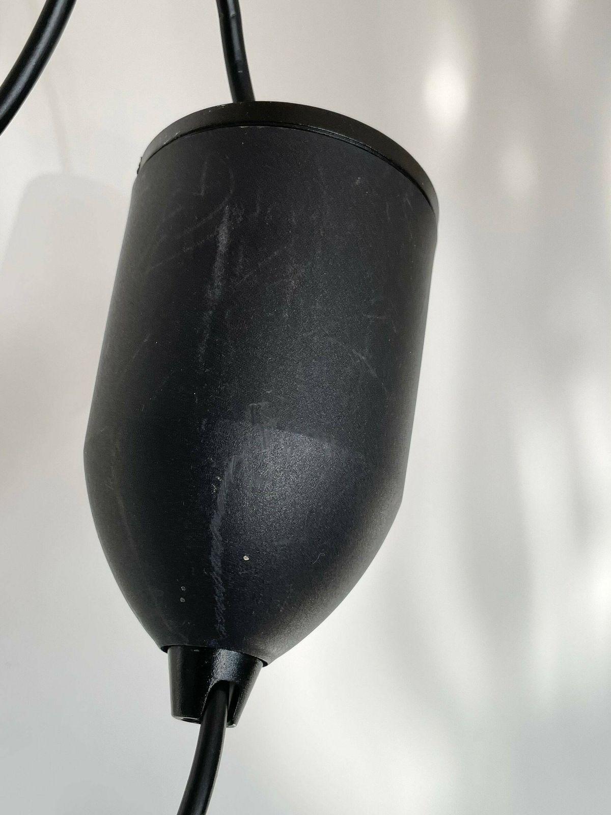photo furniture Modernist Swedish Vintage Ceiling Lamp With Multilayer Grey Silver Metal Shade And Marbled Glass Inner Shade   Design From Belid