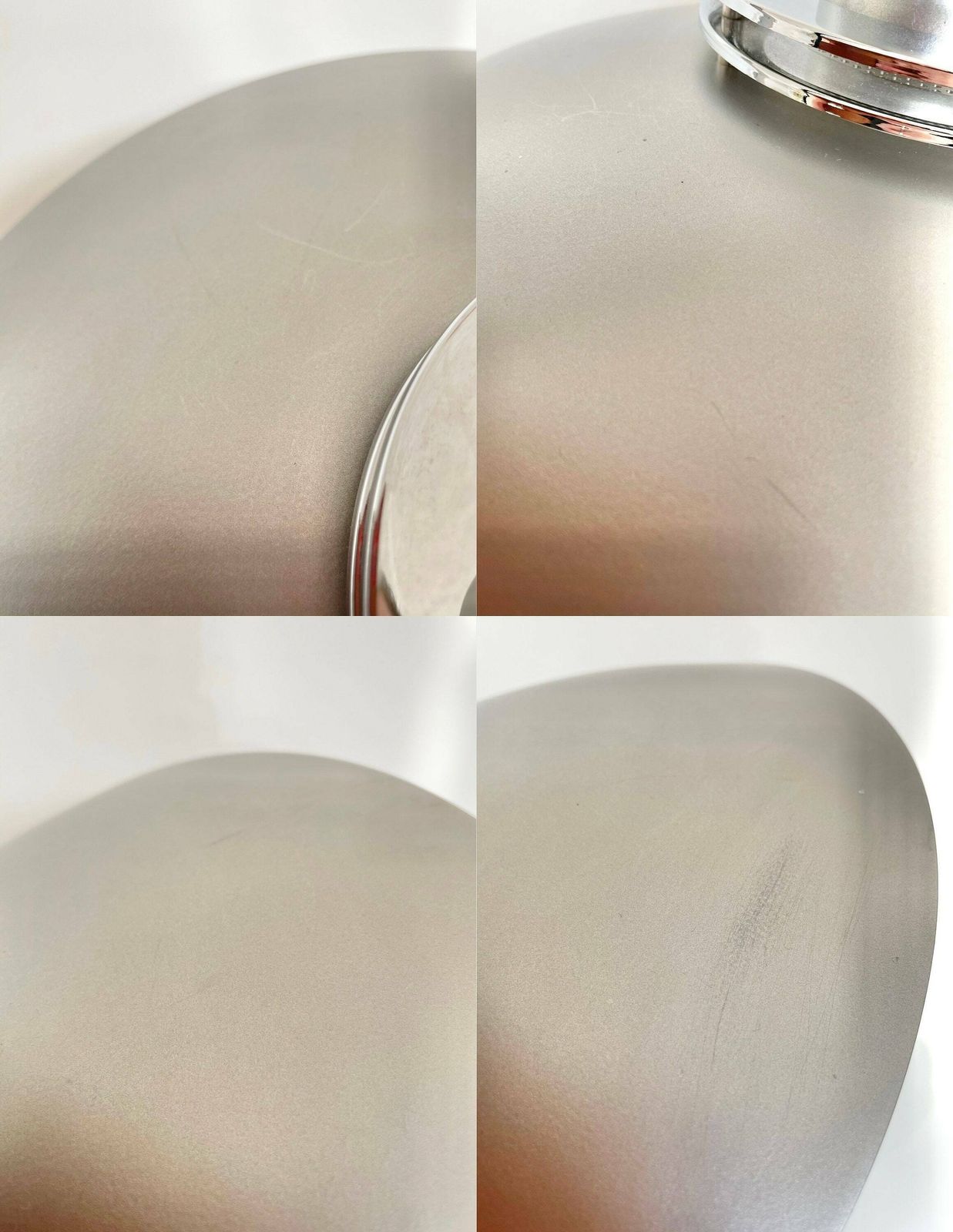 photo for sale Modernist Swedish Vintage Ceiling Lamp With Multilayer Grey Silver Metal Shade And Marbled Glass Inner Shade   Design From Belid