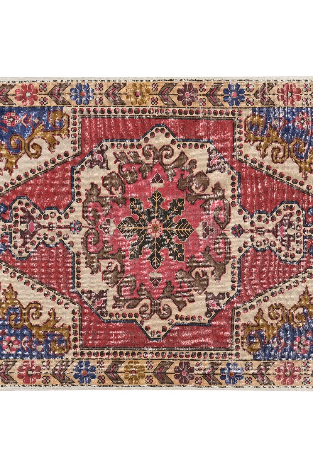 1960s Vintage Hand Knotted Red Turkish Area Rug 143 X 216 Cm photo 394.0