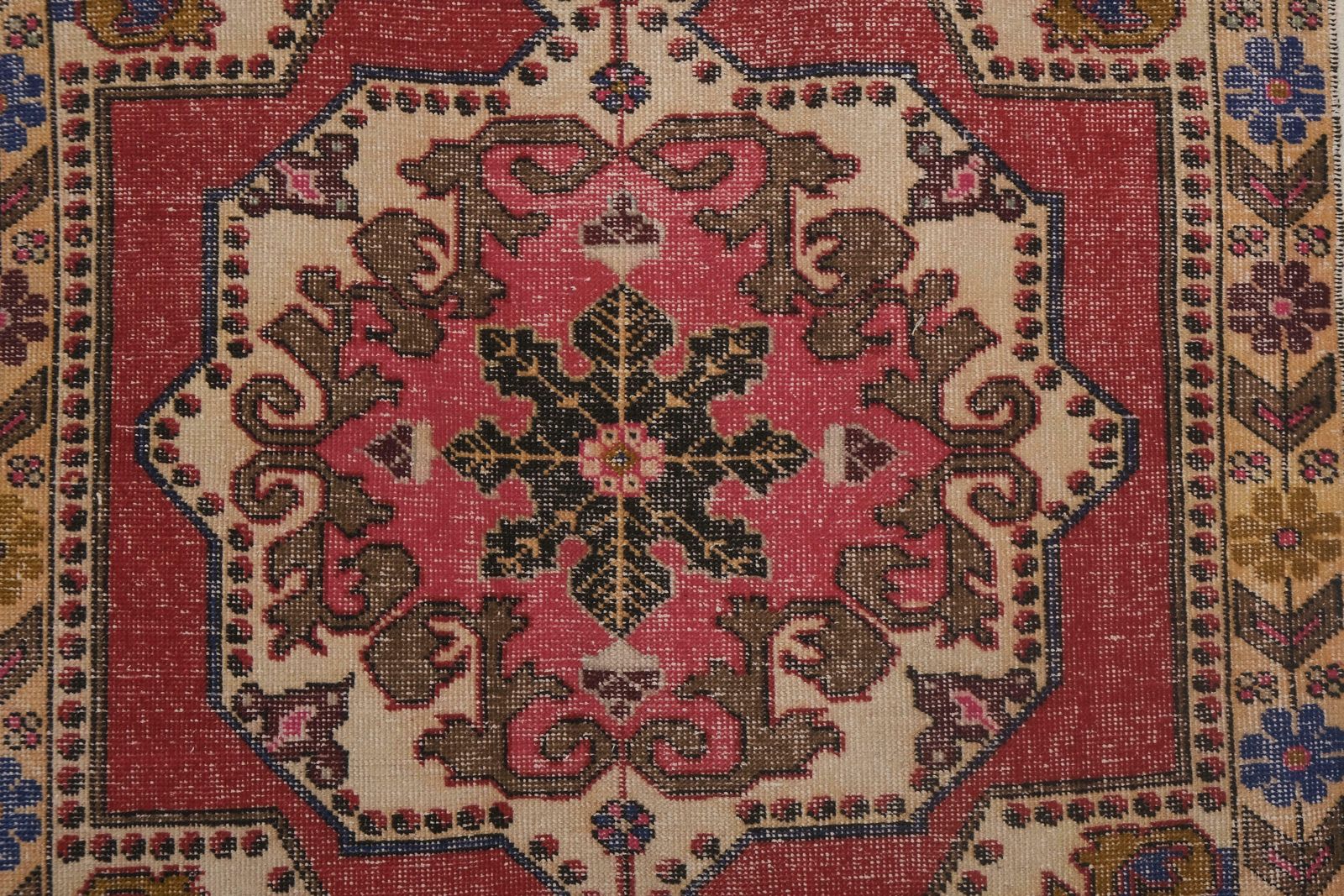 1960s Vintage Hand Knotted Red Turkish Area Rug 143 X 216 Cm photo vinterior