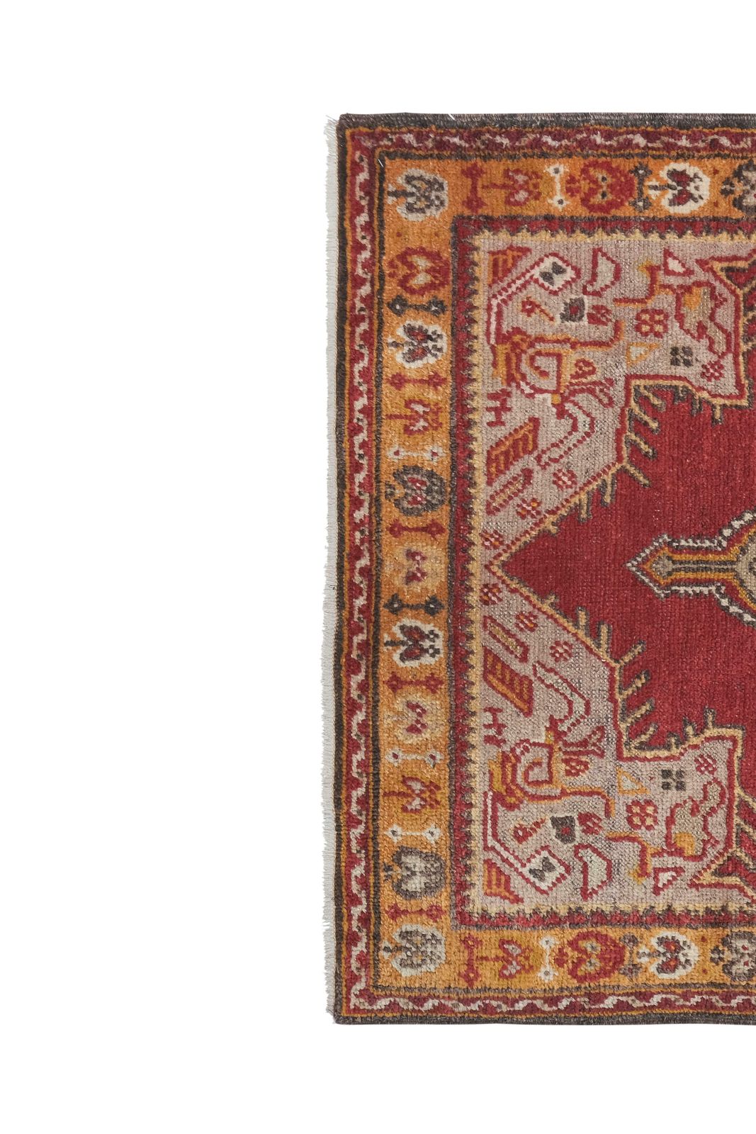Vintage Burnt Orange Turkish Rug Mat 92 X 133 Cm photo 237.0