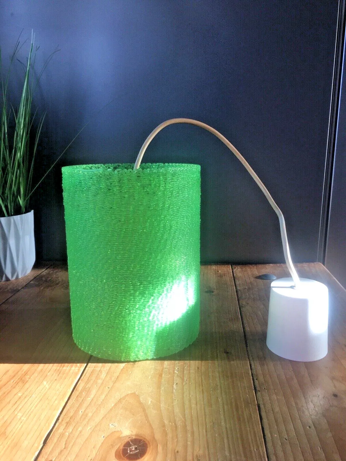 Vintage 1960's Spun Plastic Fibreglass Style Ceiling Light Lamp Shade Retro 70's photo Lighting