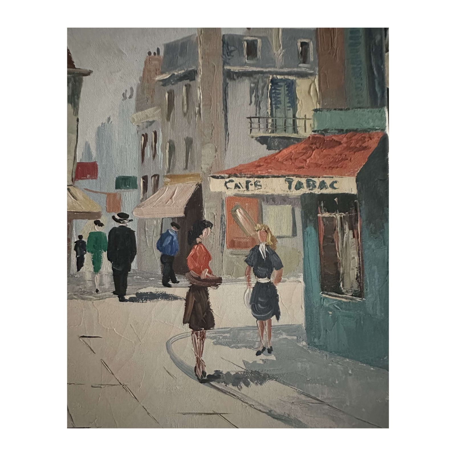Midcentury French School Oil, A Parisian Townscape, Follower Of Max Moreau photo Art