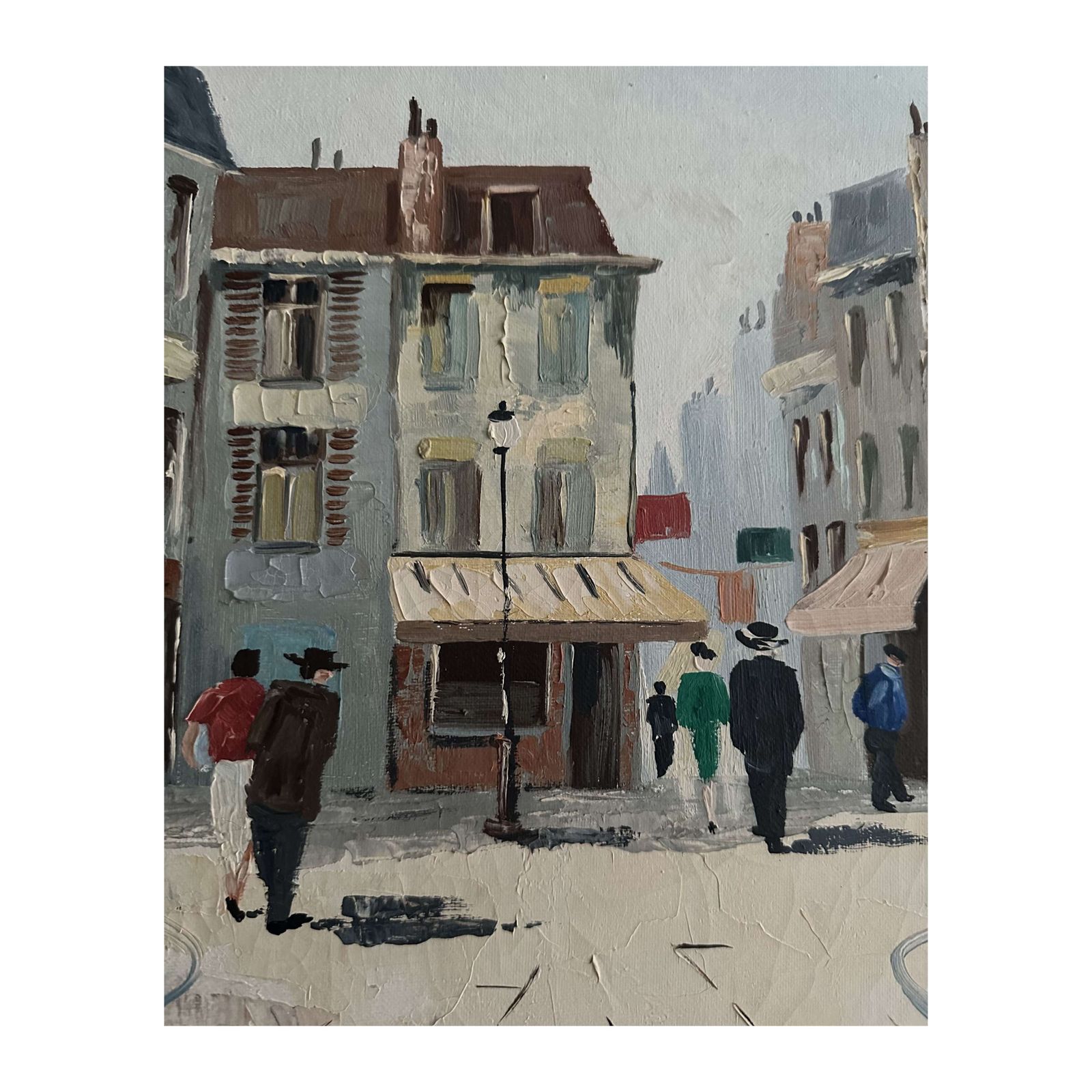 Midcentury French School Oil, A Parisian Townscape, Follower Of Max Moreau photo buy