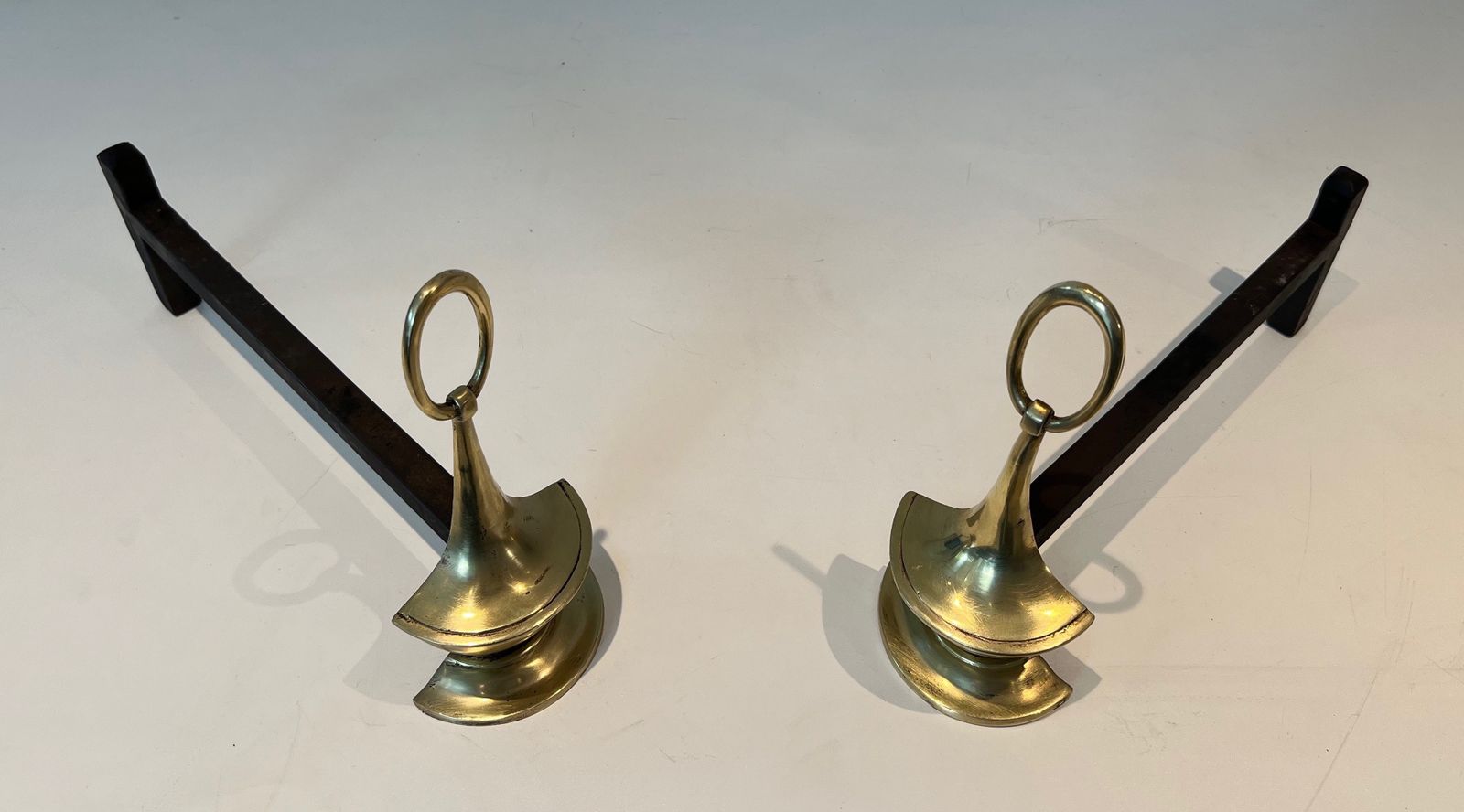 780.0 Pair Of Neoclassical Style Bronze Andirons photo