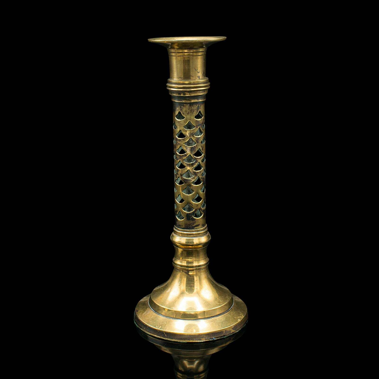 Antique Ecclesiastical Candlesticks, English, Brass, Aesthetic Period, Victorian photo vinterior
